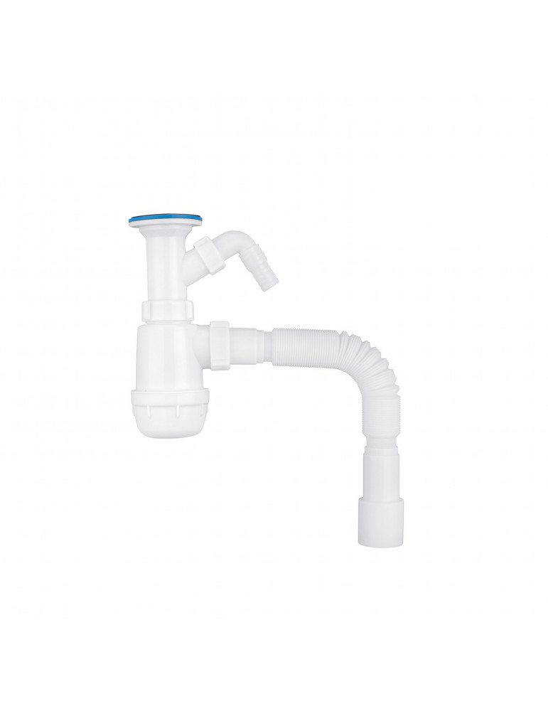 Сифон для кухонної мийки ANIplast 1 1/2''х40 мм з литим випуском, відводом для пральної машини А2015EU | купити | SilverGoose.co