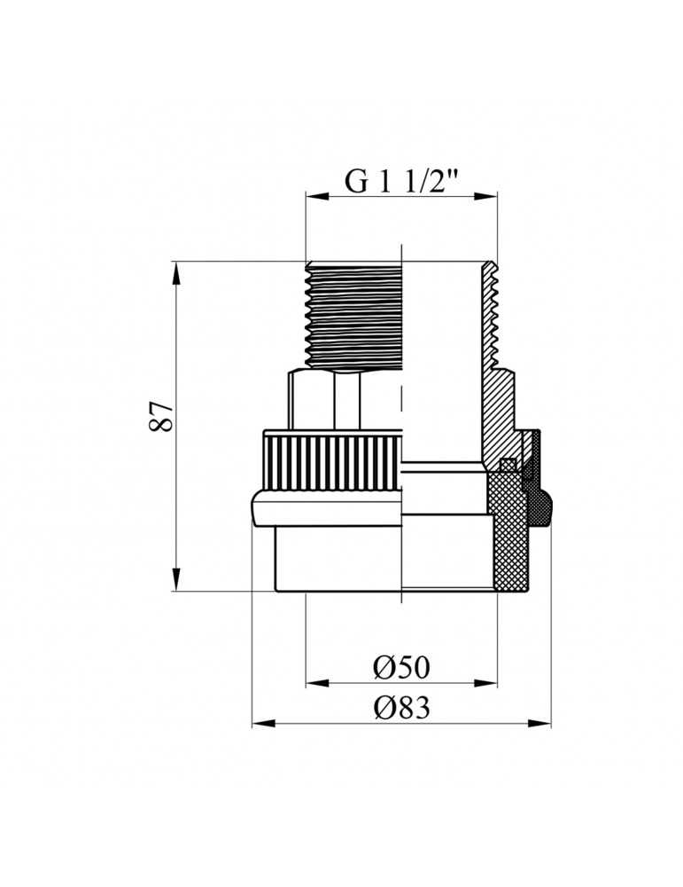 Муфта PPR GrandiTherm 50х1 1/2" РЗ | купити | SilverGoose.com.ua.com.ua