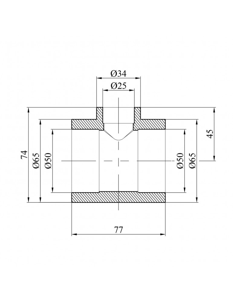 Трійник перехідний PPR GrandiTherm 50х25х50 мм | купити | SilverGoose.com.ua.com.ua