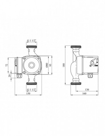 Насос циркуляційний Forwater 25/8-180 з гайками New | купити | SilverGoose.com.ua.com.ua