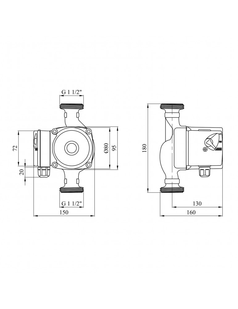 Насос циркуляційний Forwater 25/8-180 з гайками New | купити | SilverGoose.com.ua.com.ua