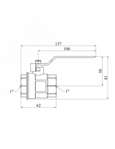 Кран кульовий Karro "Standart+" 1" ВВ PN40 ручка | купити | SilverGoose.com.ua.com.ua