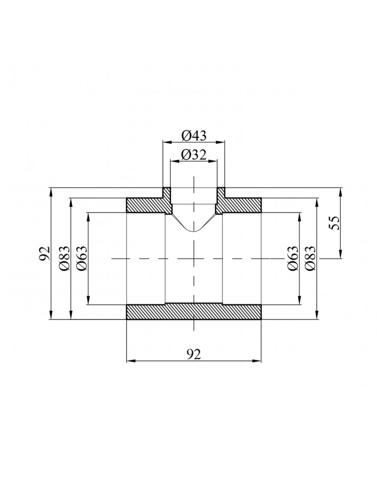 Трійник перехідний PPR GrandiTherm 63х32х63 мм | купити | SilverGoose.com.ua.com.ua