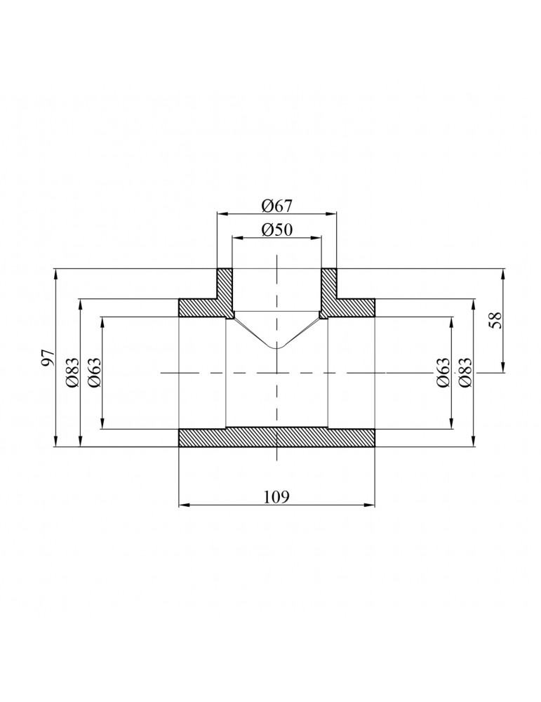Трійник перехідний PPR GrandiTherm 63х50х63 мм | купити | SilverGoose.com.ua.com.ua
