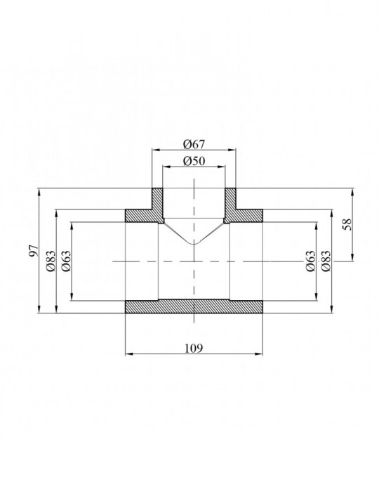 Трійник перехідний PPR GrandiTherm 63х50х63 мм | купити | SilverGoose.com.ua.com.ua