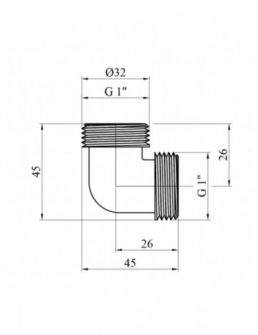 Кутник STA (DN) 25 ЗЗ латунний | купити | SilverGoose.com.ua.com.ua