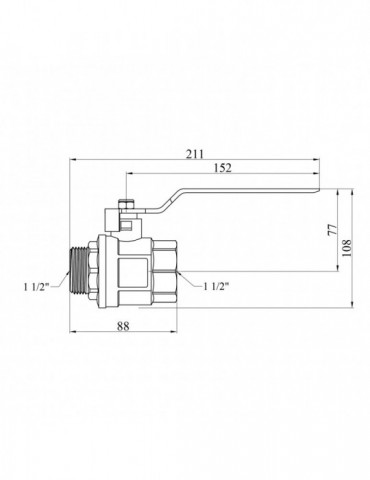 Кран кульовий Karro "Standart" 1 1/2" ВЗ PN30 ручка | купити | SilverGoose.com.ua.com.ua