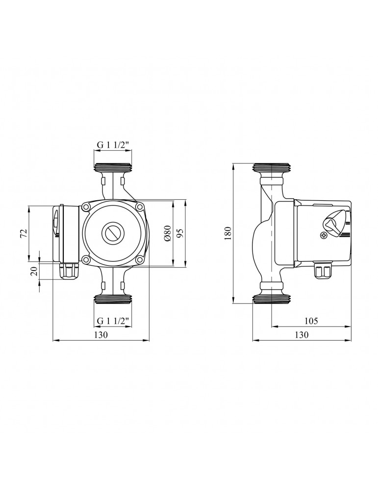Насос циркуляційний Forwater 25/6-180 з гайками New | купити | SilverGoose.com.ua.com.ua