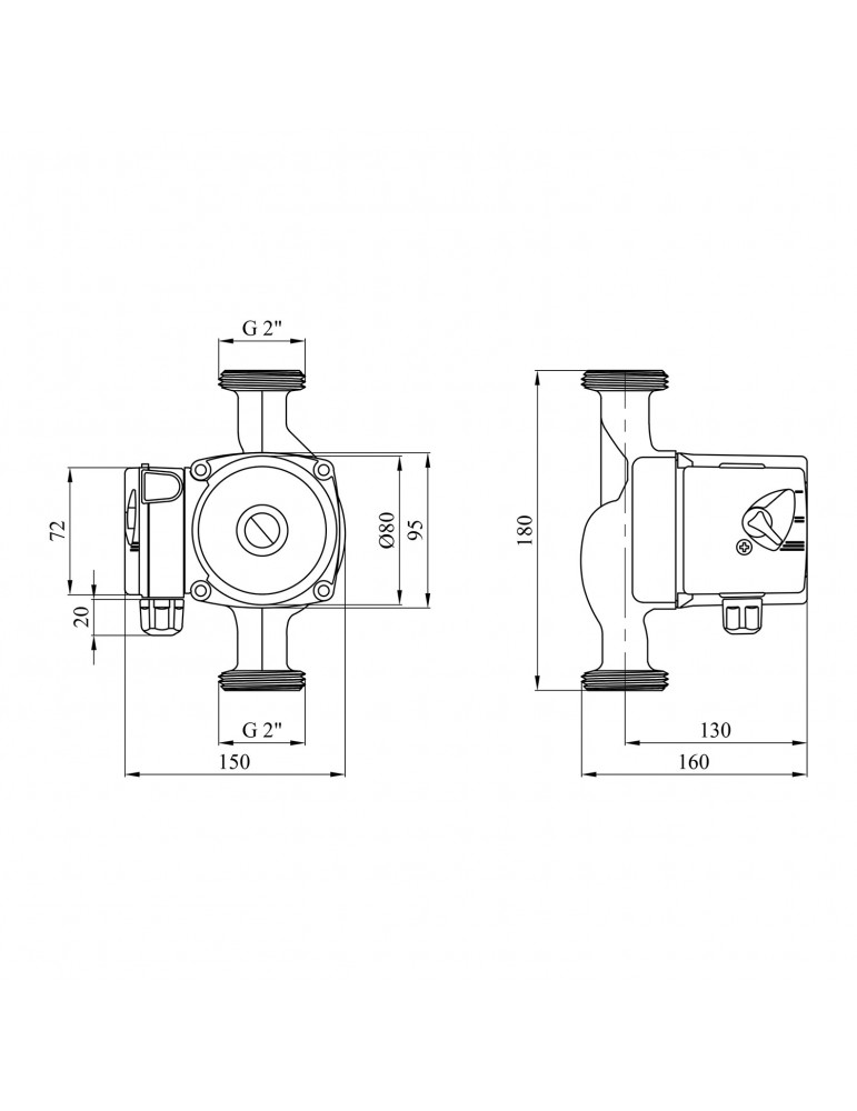 Насос циркуляційний Forwater 32/8-180 з гайками New | купити | SilverGoose.com.ua.com.ua