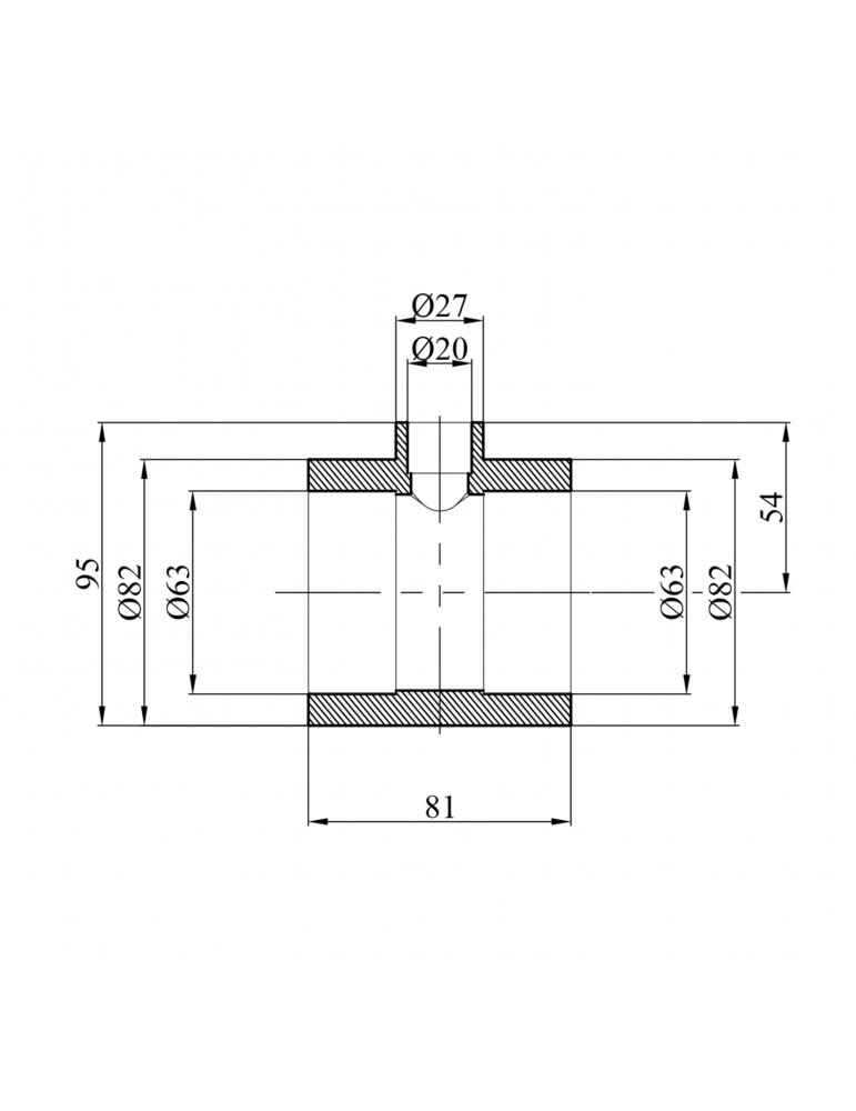 Трійник перехідний PPR GrandiTherm 63х20х63 мм | купити | SilverGoose.com.ua.com.ua