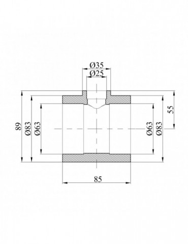 Трійник перехідний PPR GrandiTherm 63х25х63 мм | купити | SilverGoose.com.ua.com.ua