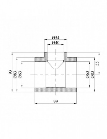 Трійник перехідний PPR GrandiTherm 63х40х63 мм | купити | SilverGoose.com.ua.com.ua