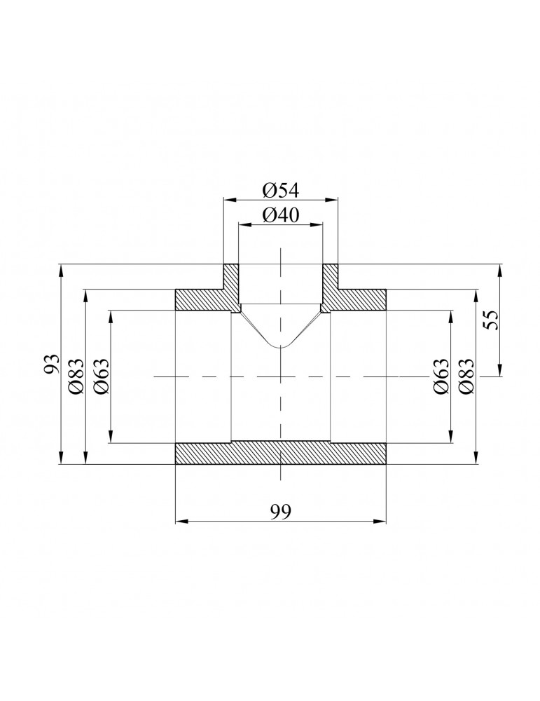 Трійник перехідний PPR GrandiTherm 63х40х63 мм | купити | SilverGoose.com.ua.com.ua