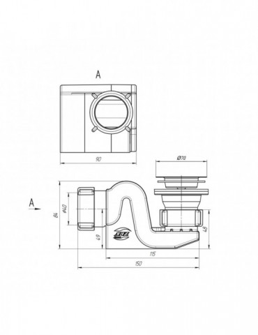 Сифон для ванної ANIplast ''Бріг'' 1 1/2"х40 мм без переливу Е610EU | купити | SilverGoose.com.ua.com.ua