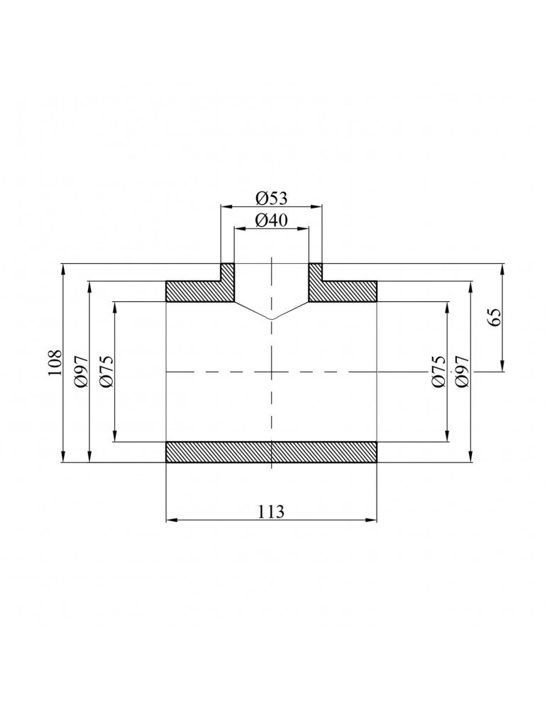 Трійник перехідний PPR GrandiTherm 75х40х75 мм | купити | SilverGoose.com.ua.com.ua