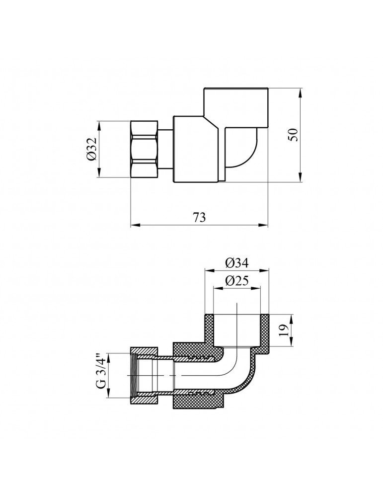 Коліно з накидною гайкою PPR GrandiTherm 25х3/4" | купити | SilverGoose.com.ua.com.ua