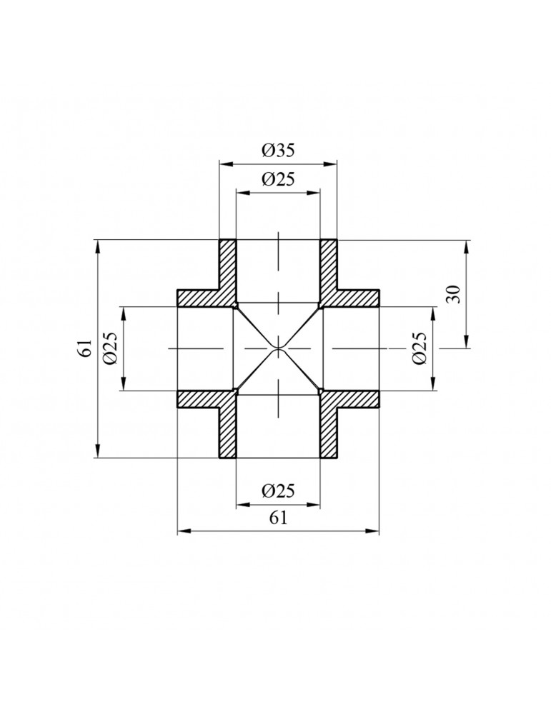 Хрестовина PPR GrandiTherm 25 мм | купити | SilverGoose.com.ua.com.ua