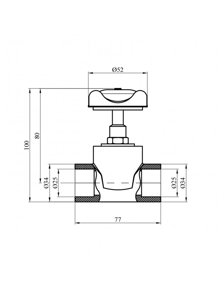 Вентиль прямотічний PPR GrandiTherm 25 мм | купити | SilverGoose.com.ua.com.ua