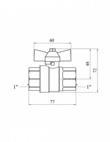 Кран кульовий Karro "Super" 1" ВВ PN40 метелик | купити | SilverGoose.com.ua.com.ua