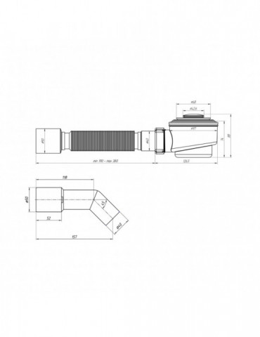 Сифон для душового піддона ANIplast 1 1/2"х50мм з системою Сlick-Сlack, з двома трубками E456CLSEU | купити | SilverGoose.com.ua