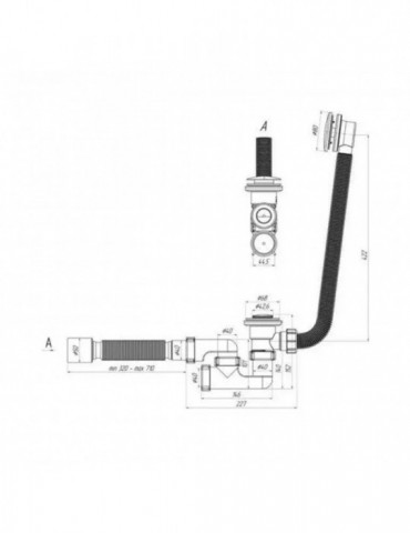 Сифон для ванної ANIplast з засувкою, тарілка зовні 375х40x40/50 EC055GSEU | купити | SilverGoose.com.ua.com.ua