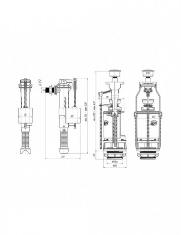 Комплект для бачка унітаза ANIplast з боковим підведенням 1/2" з пластиковим штуцером FV8010CEU | купити | SilverGoose.com.ua.co