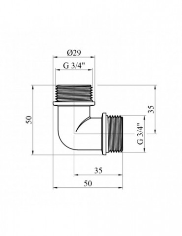 Кутник Karro 3/4" ЗЗ нікельований | купити | SilverGoose.com.ua.com.ua