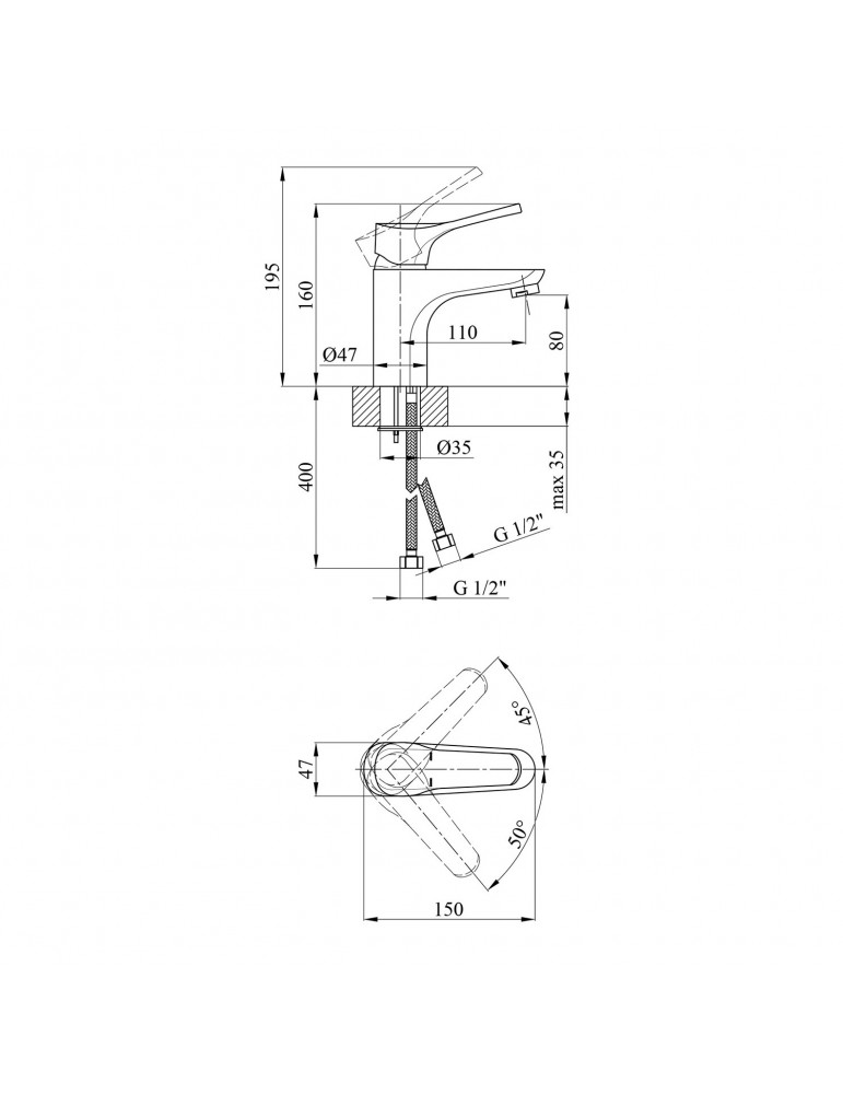Змішувач для раковини Kroner KRP Bayern - C010 | купити | SilverGoose.com.ua.com.ua