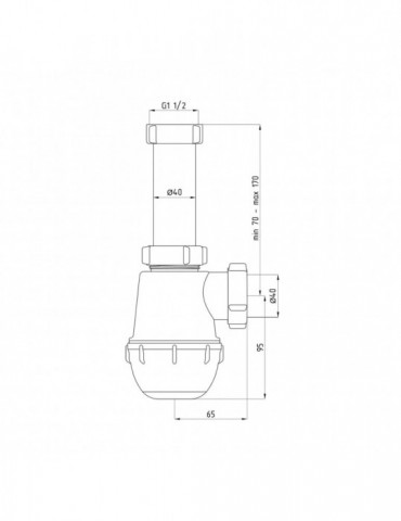 Сифон для кухонної мийки ANIplast 1 1/2''х40 мм без випуску A0120EU | купити | SilverGoose.com.ua.com.ua