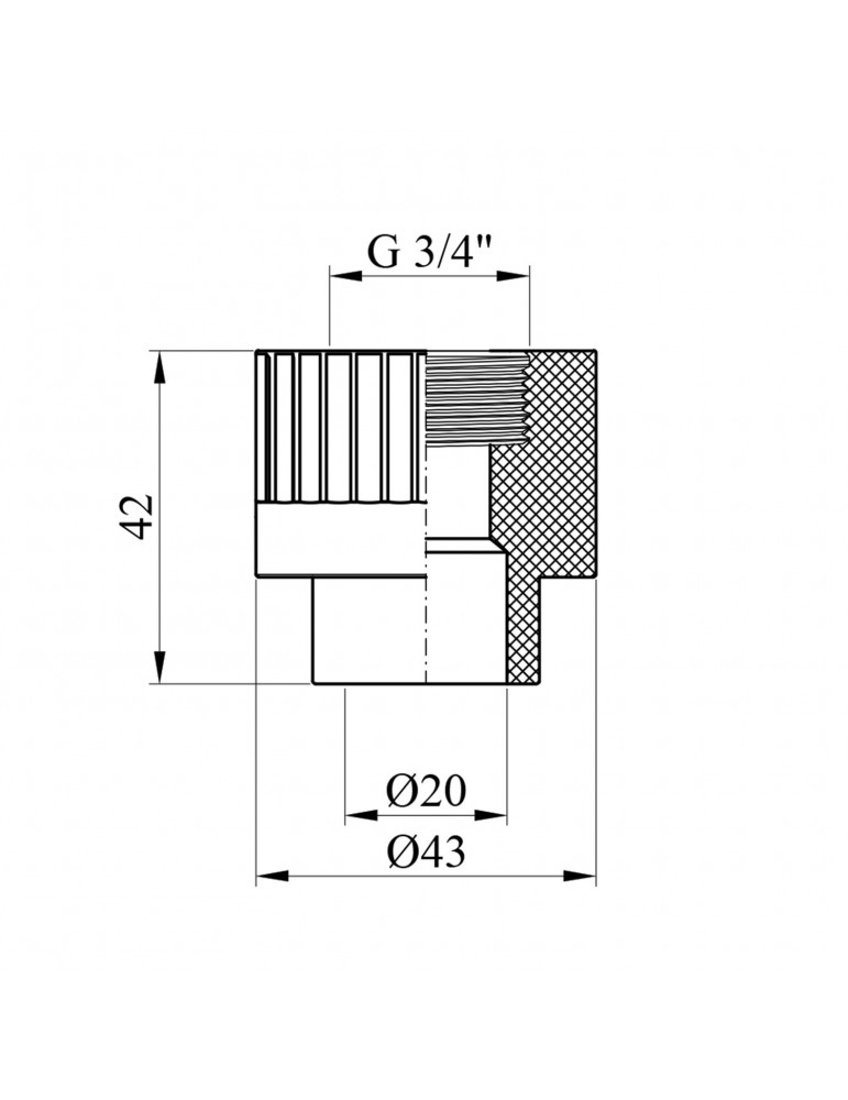 Муфта PPR Rozma 20x3/4" РВ | купити | SilverGoose.com.ua.com.ua