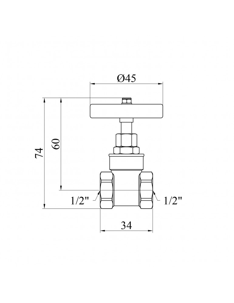 Засувка клинова муфтова STA (DN) 15 ВВ латунна | купити | SilverGoose.com.ua.com.ua