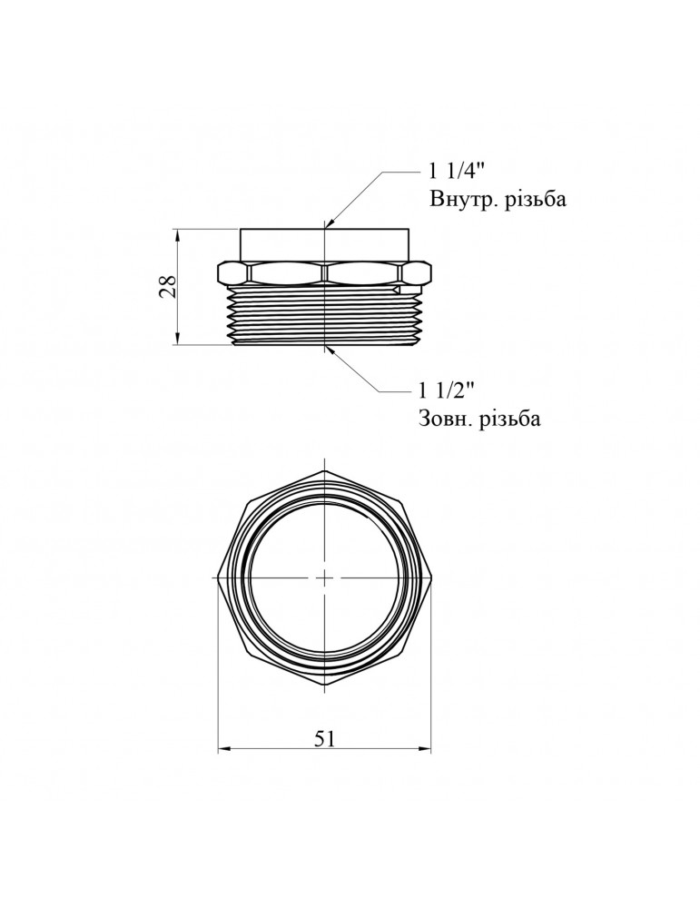 Футорка STA (DN) 32х40 ВЗ латунна | купити | SilverGoose.com.ua.com.ua