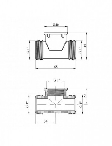 Трійник STA (DN) 25 ЗВЗ латунний | купити | SilverGoose.com.ua.com.ua