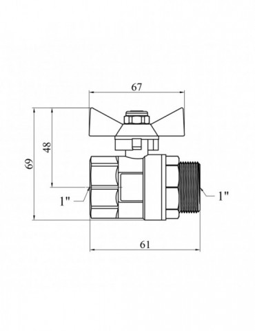 Кран кульовий STA (DN) 25 ВЗ PN30 метелик, нікель | купити | SilverGoose.com.ua.com.ua