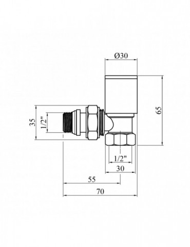 Комплект радіаторних кутових кранів верхні Karro 1/2" KR-32001 хромовані | купити | SilverGoose.com.ua.com.ua
