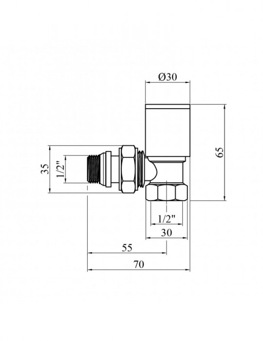 Комплект радіаторних кутових кранів верхні Karro 1/2" KR-32001 хромовані | купити | SilverGoose.com.ua.com.ua