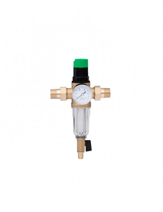 Фільтр самоочисний з редуктором тиску Karro 3/4" KR-8800 прозорийі | купити | SilverGoose.com.ua.com.ua