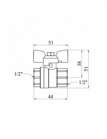 Кран кульовий Karro "Standart" 1/2" ВВ PN30 метелик | купити | SilverGoose.com.ua.com.ua