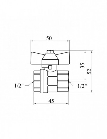 Кран кульовий Valves 1/2" ВВ PN30 синій метелик | купити | SilverGoose.com.ua.com.ua