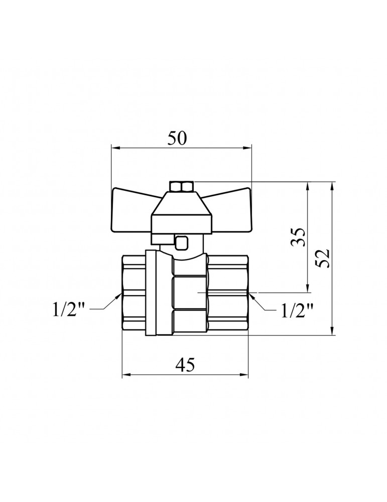 Кран кульовий Valves 1/2" ВВ PN30 синій метелик | купити | SilverGoose.com.ua.com.ua