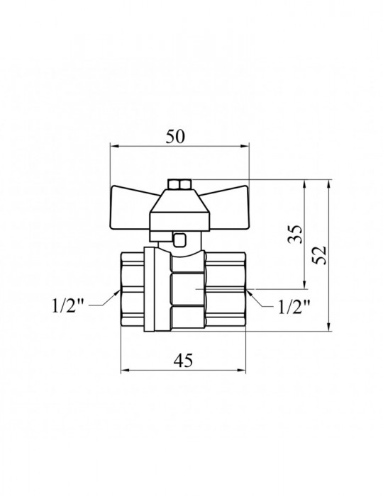 Кран кульовий Valves 1/2" ВВ PN30 синій метелик | купити | SilverGoose.com.ua.com.ua