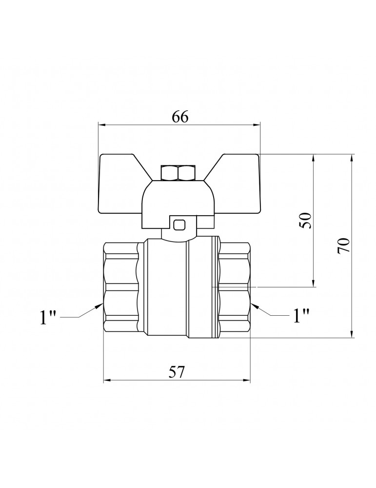 Кран кульовий Karro "Standart" 1" ВВ PN30 метелик | купити | SilverGoose.com.ua.com.ua
