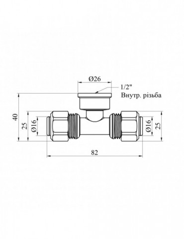 Трійник металопластиковий Karro 16х1/2"х16 РВ KR-0720 | купити | SilverGoose.com.ua.com.ua