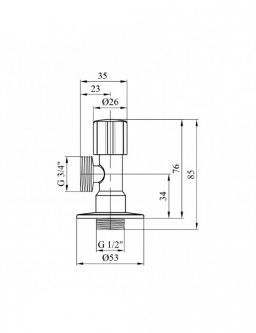 Кран приладний для підключення Karro 1/2"х3/4" ЗЗ KR-3019 | купити | SilverGoose.com.ua.com.ua