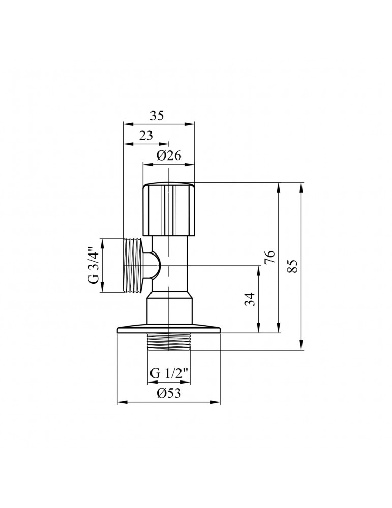 Кран приладний для підключення Karro 1/2"х3/4" ЗЗ KR-3019 | купити | SilverGoose.com.ua.com.ua