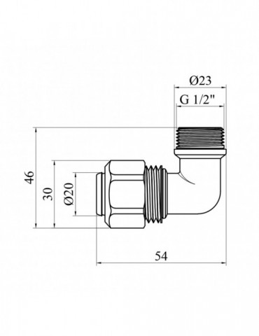 Коліно металопластикове Karro 20х1/2" РЗ KR-0611 | купити | SilverGoose.com.ua.com.ua