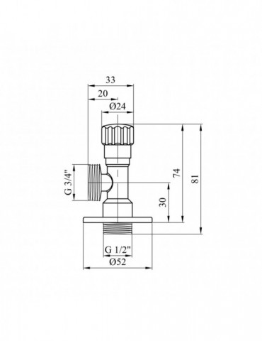 Кран приладний для підключення Karro 1/2"х3/4" ЗЗ KR-3020 | купити | SilverGoose.com.ua.com.ua
