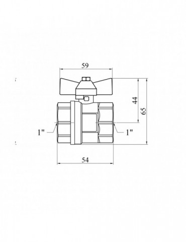 Кран кульовий Valves 1" ВВ PN30 синій метелик | купити | SilverGoose.com.ua.com.ua