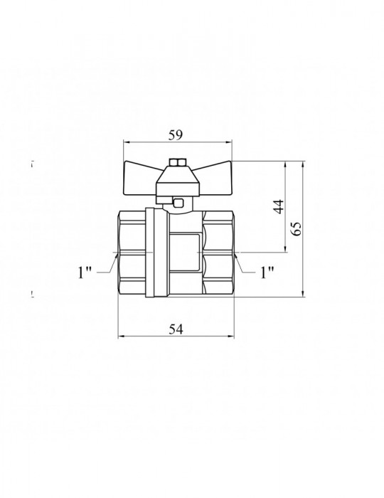Кран кульовий Valves 1" ВВ PN30 синій метелик | купити | SilverGoose.com.ua.com.ua