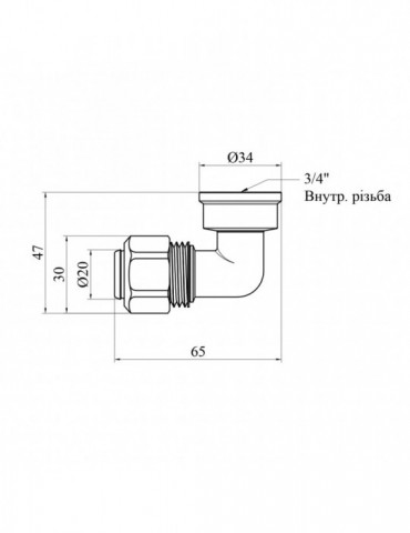 Коліно металопластикове Karro 20х3/4" РВ KR-0622 | купити | SilverGoose.com.ua.com.ua